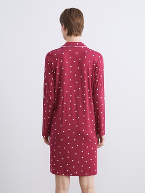 Gecelik KOYU KIRMIZI BASKILI