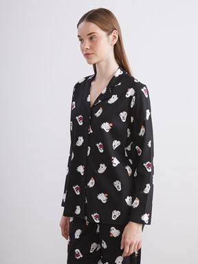 Pijama Takım SİYAH BASKILI