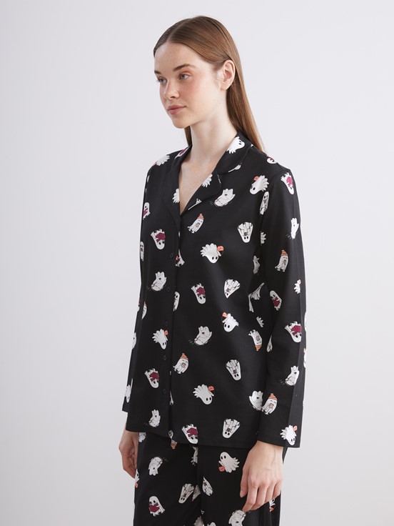 Pijama Takım SİYAH BASKILI