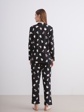 Pijama Takım SİYAH BASKILI