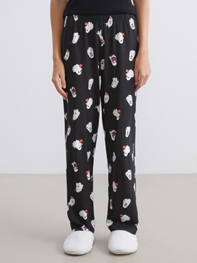 Pijama Takım SİYAH BASKILI