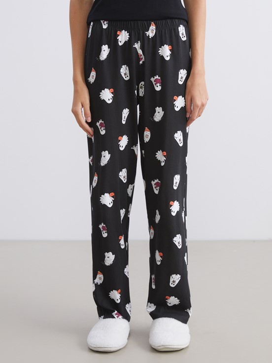 Pijama Takım SİYAH BASKILI