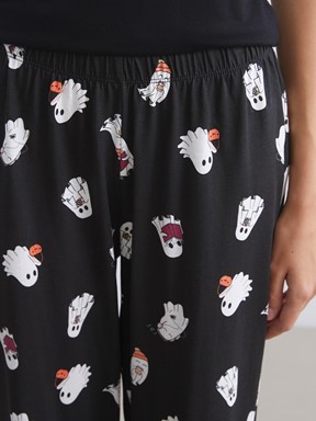 Pijama Takım SİYAH BASKILI
