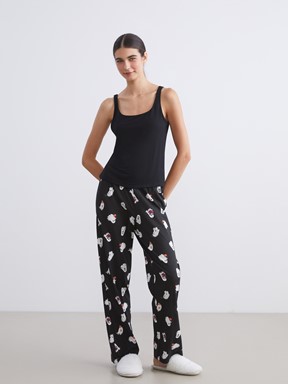 Pijama Takım SİYAH BASKILI