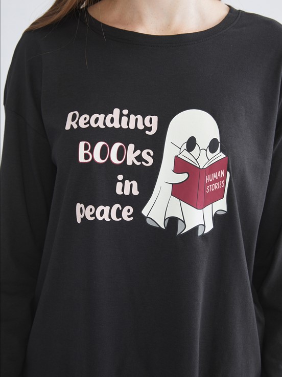Pijama Takım SİYAH BASKILI