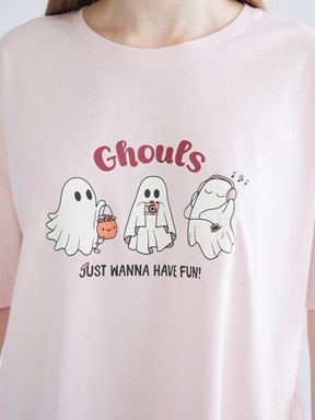 Pijama Takım AÇIK BORDO BASKILI
