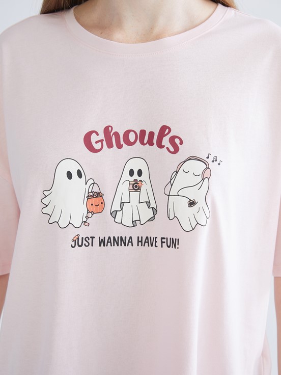 Pijama Takım AÇIK BORDO BASKILI