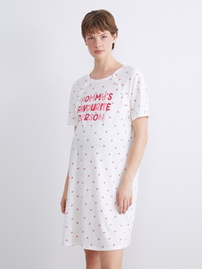 Gecelik EKRU BASKILI