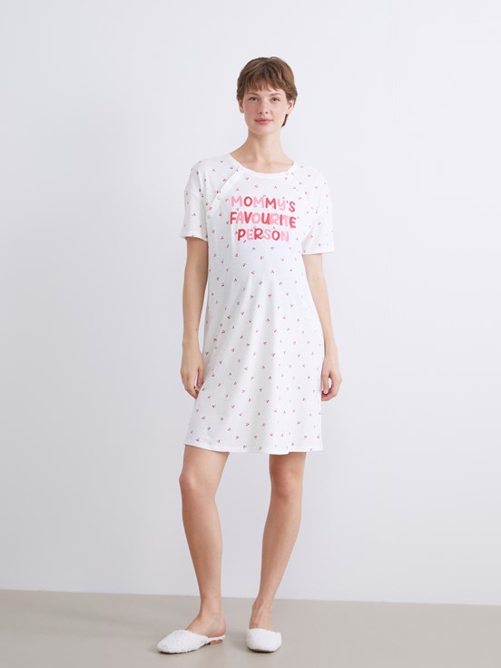 Gecelik EKRU BASKILI