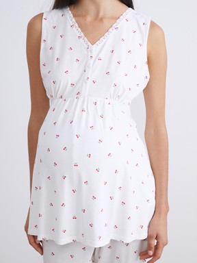Kaprili Pijama Takımı EKRU BASKILI