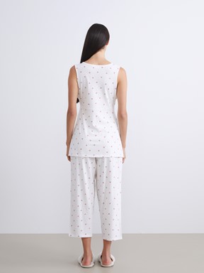 Kaprili Pijama Takımı EKRU BASKILI
