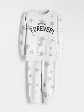 Pijama Takım AÇIK GRİ BASKILI
