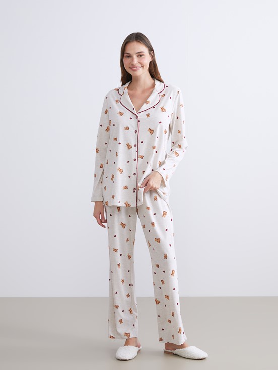 Pijama Takım YULAF EZMESİ MELANJ