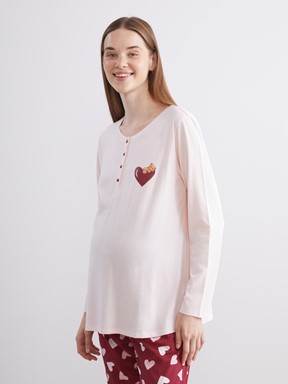 Pijama Takım KOYU KIRMIZI BASKILI