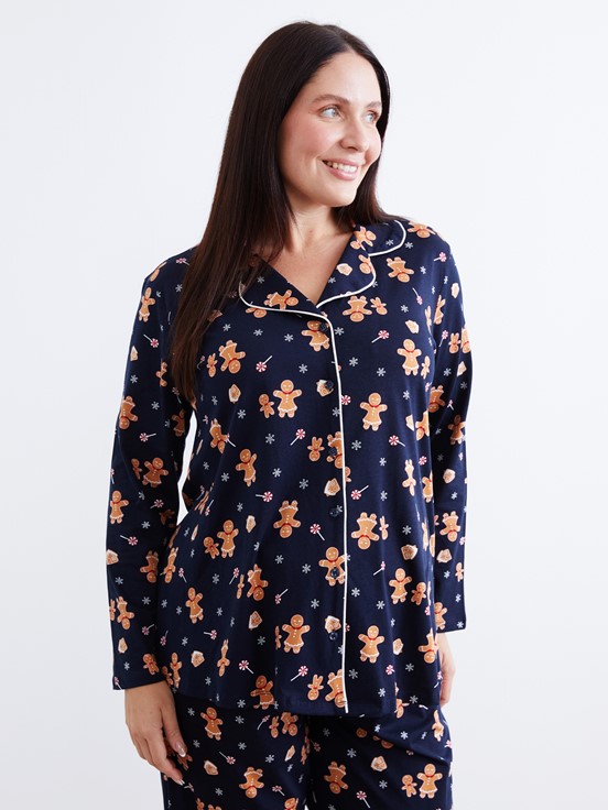 Pijama Takım LACİVERT BASKILI