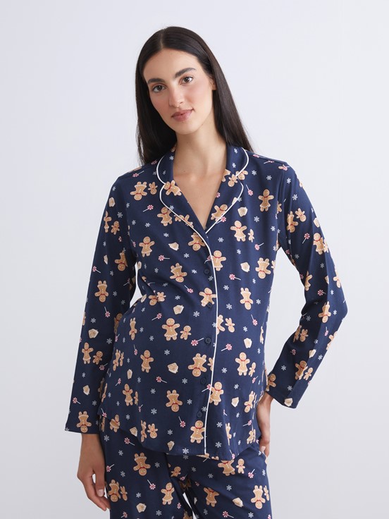 Pijama Takım LACİVERT BASKILI