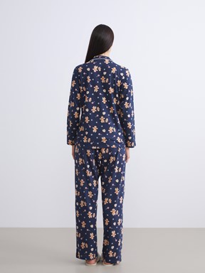 Pijama Takım LACİVERT BASKILI