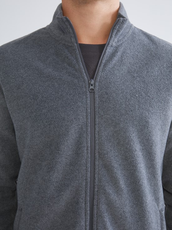 Fermuarlı Sweatshirt KOYU GRİ MELANJ