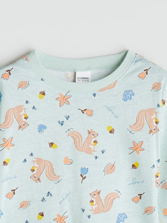 Pijama Takım YEŞİL BASKILI