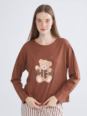 Pijama Takım UÇUK PEMBE BASKILI