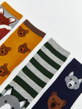 Soket Çorap KARIŞIK RENK İPLİĞİ BOYALI