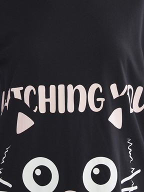 Pijama Takım SİYAH BASKILI