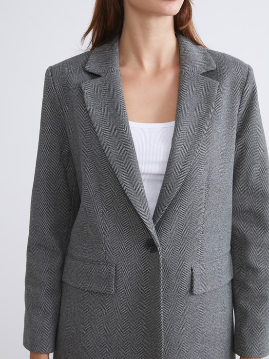 Blazer Ceket GRİ MELANJ
