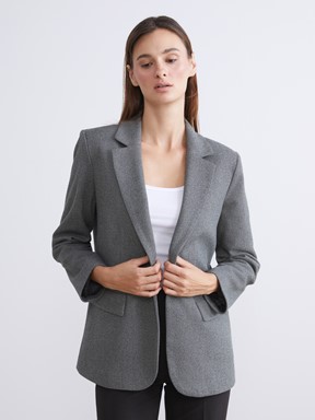 Blazer Ceket GRİ MELANJ