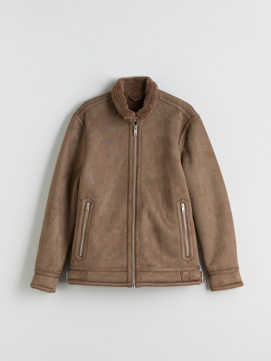 Deri Görünümlü Mont VİZON