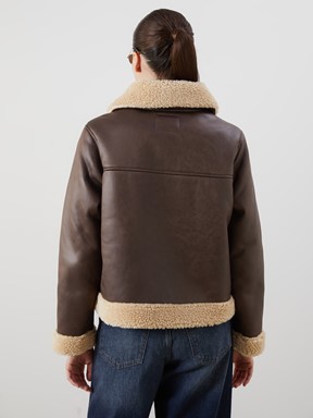 Deri Görünümlü Mont KOYU KAHVERENGİ