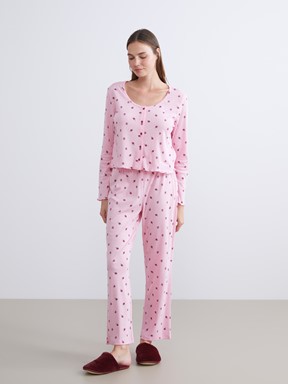 Pijama Takım AÇIK PEMBE BASKILI