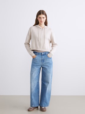 Fermuarlı Sweatshirt AÇIK BEJ