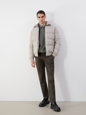 Deri Görünümlü Mont TAŞ RENGİ