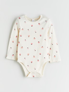 Çıtçıtlı Body EKRU BASKILI