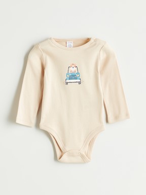 Çıtçıtlı Body EKRU BASKILI
