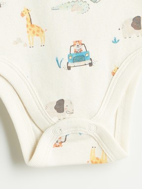 Çıtçıtlı Body EKRU BASKILI