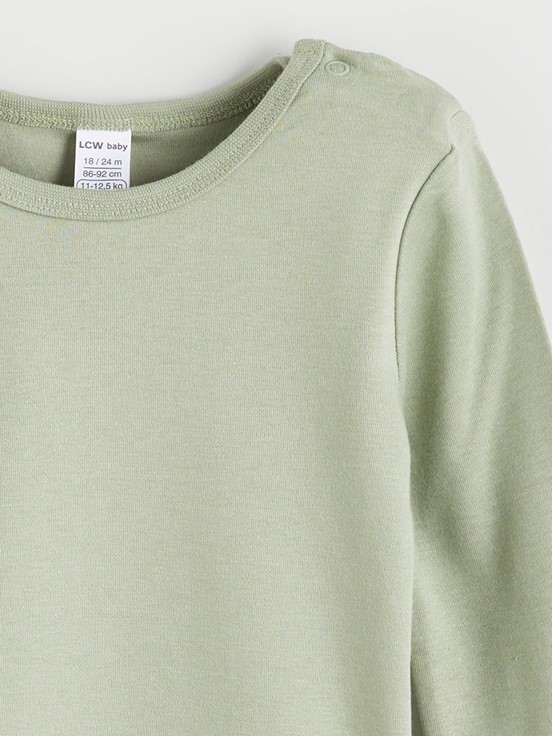 Çıtçıtlı Body AÇIK BEJ BASKILI