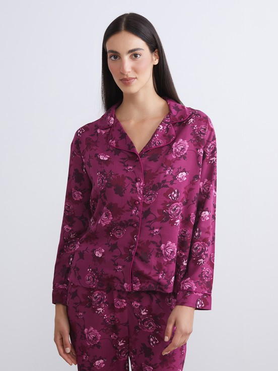 Pijama Takım KOYU KIRMIZI BASKILI