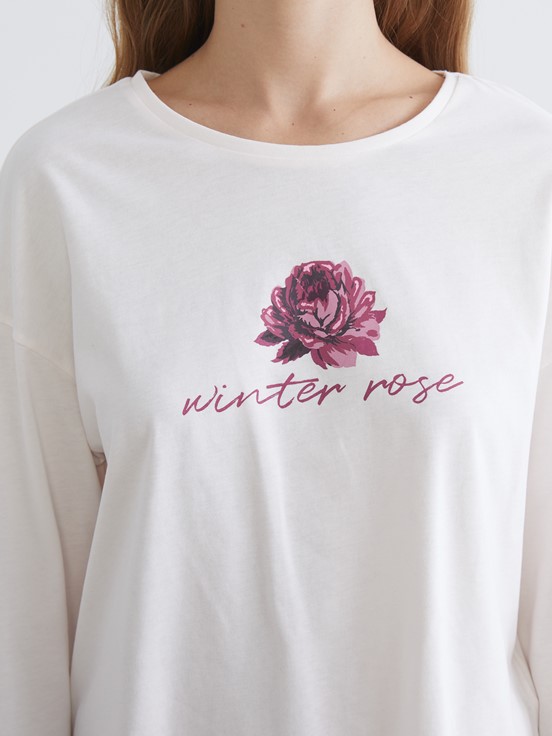 Pijama Takım KOYU KIRMIZI BASKILI