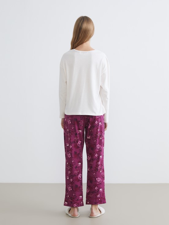 Pijama Takım KOYU KIRMIZI BASKILI