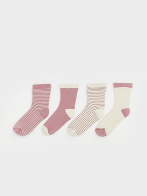 Soket Çorap KOYU PEMBE ÇİZGİLİ