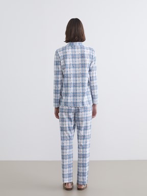 Pijama Takım MAT MAVİ BASKILI