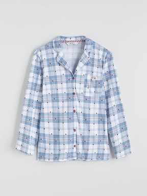 Pijama Takım MAT MAVİ BASKILI