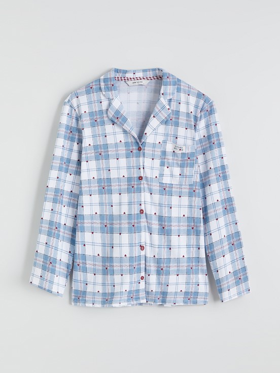 Pijama Takım MAT MAVİ BASKILI