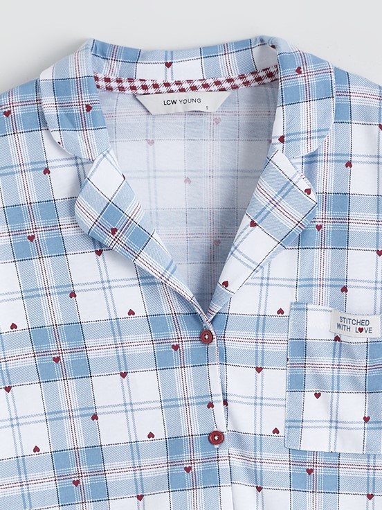 Pijama Takım MAT MAVİ BASKILI