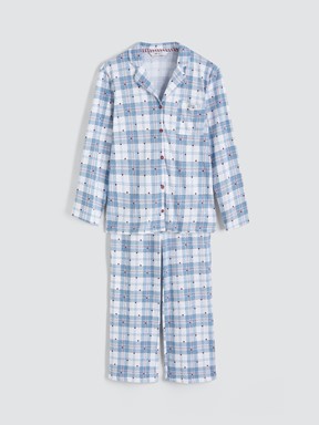 Pijama Takım MAT MAVİ BASKILI