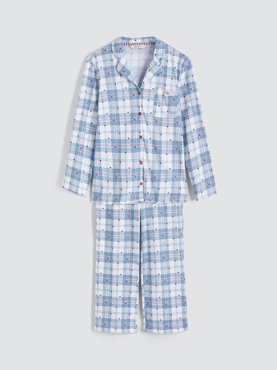 Pijama Takım MAT MAVİ BASKILI