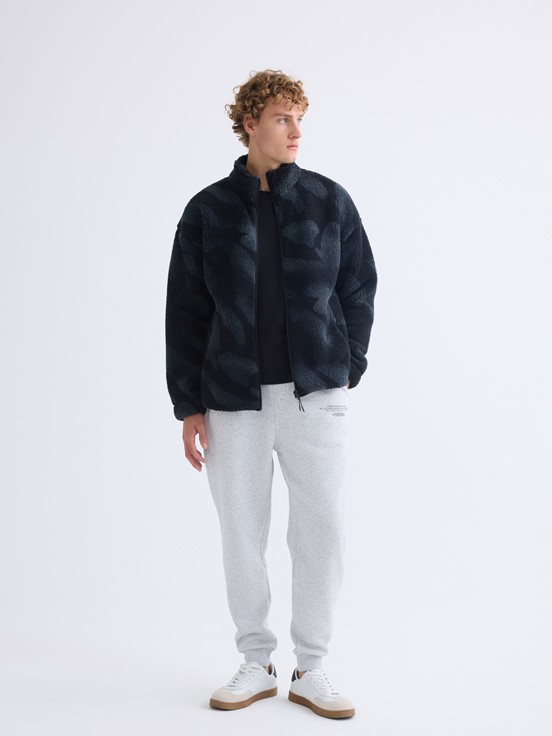 Fermuarlı Sweatshirt SİYAH BASKILI 4