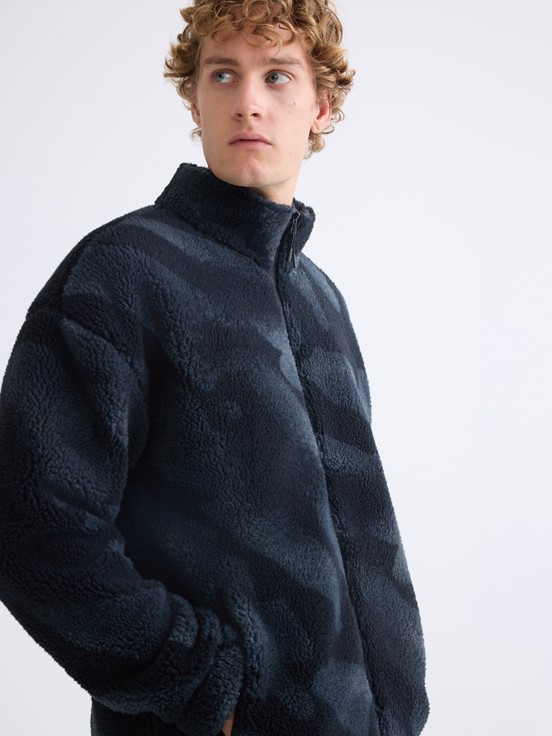 Fermuarlı Sweatshirt SİYAH BASKILI 4