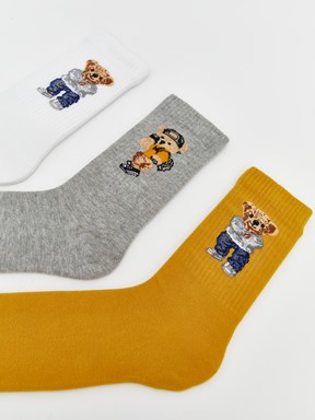 Soket Çorap KARIŞIK RENK İPLİĞİ BOYALI